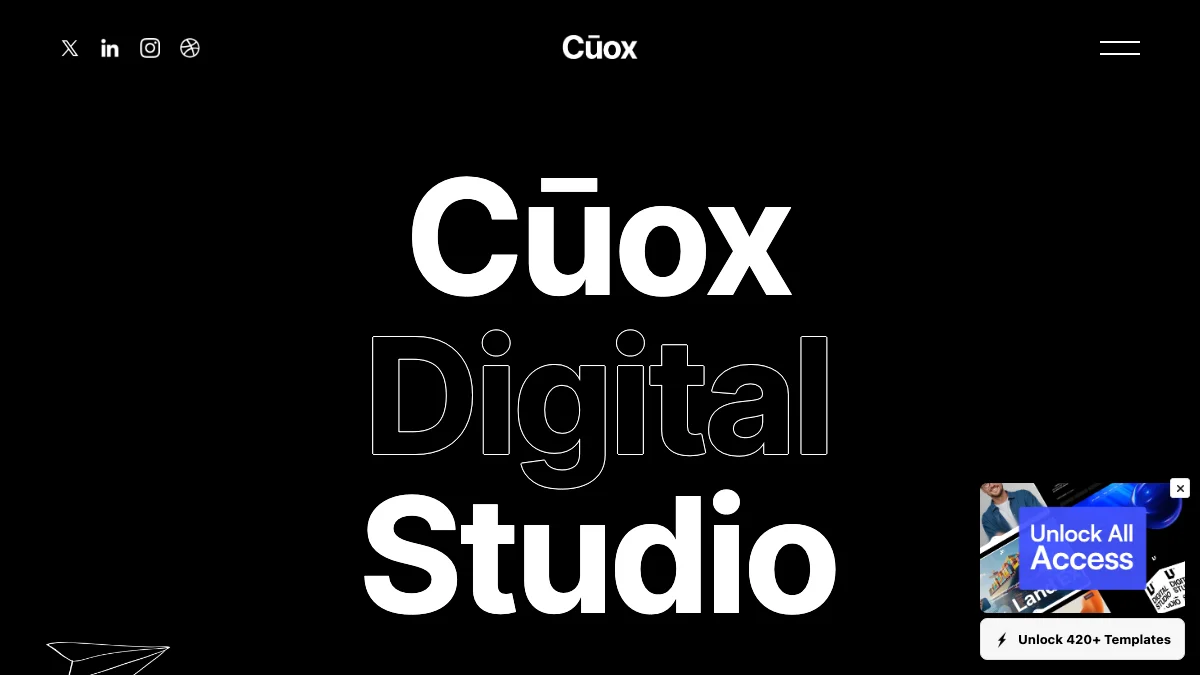 Screenshot of the Coux C theme homepage