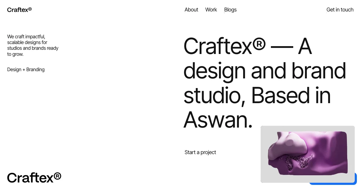 Screenshot of the Craftex theme homepage
