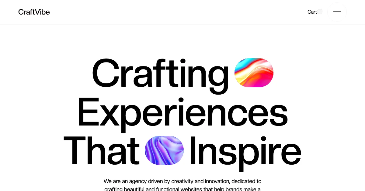 Screenshot of the CraftVibe theme homepage