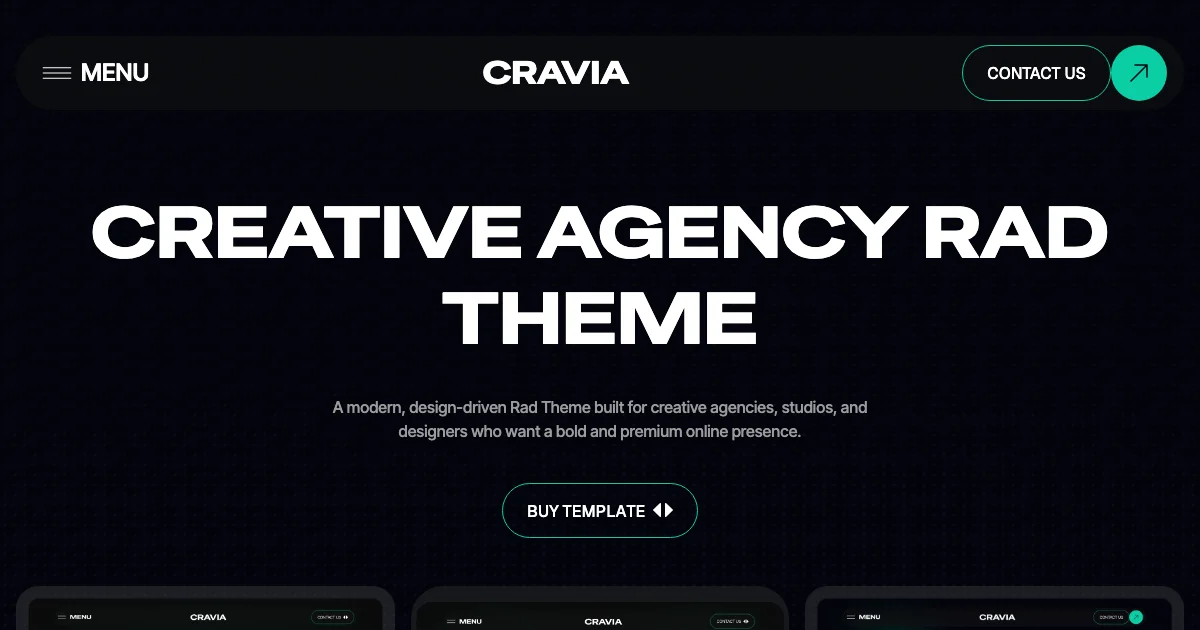 Screenshot of the Cravia theme homepage