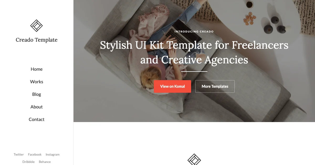 Screenshot of the Creado theme homepage