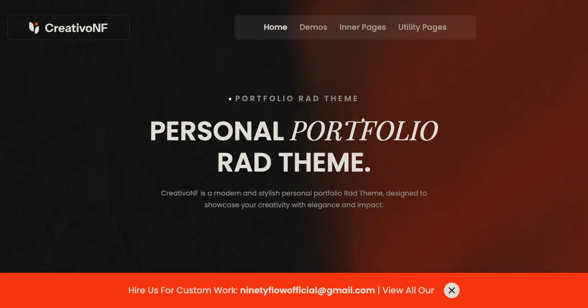 Screenshot of the CreativoNF theme homepage