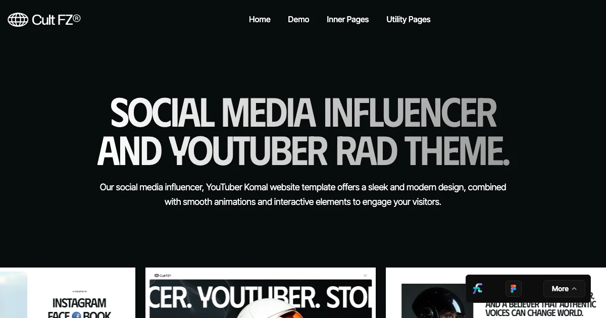 Screenshot of the Cult FZ theme homepage