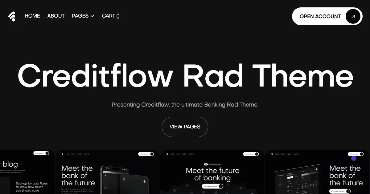 Screenshot of the Creditflow theme homepage