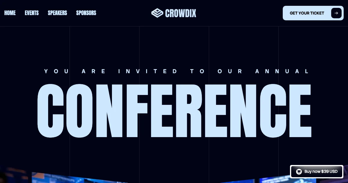 Screenshot of the Crowdix theme homepage