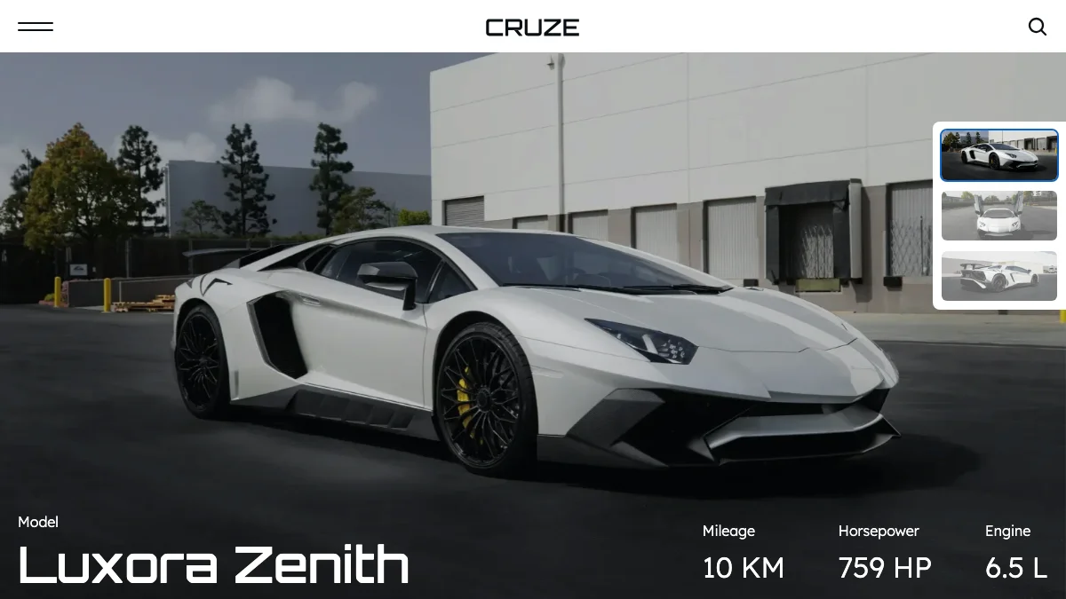 Screenshot of the Cruze theme homepage