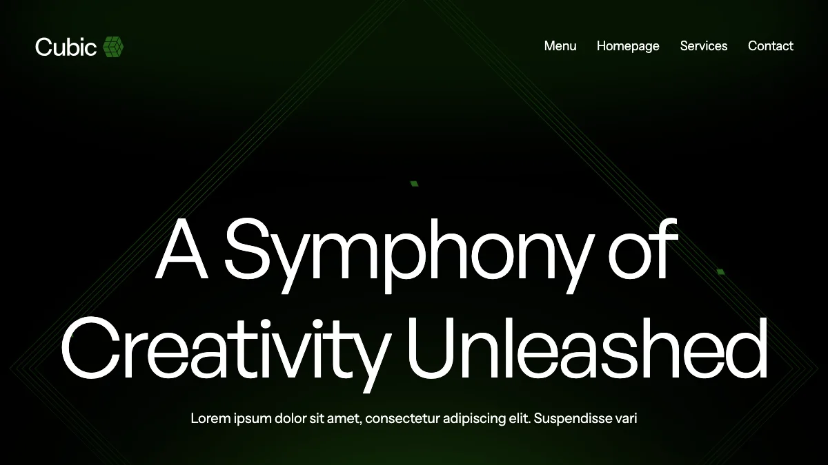 Screenshot of the Cubic theme homepage