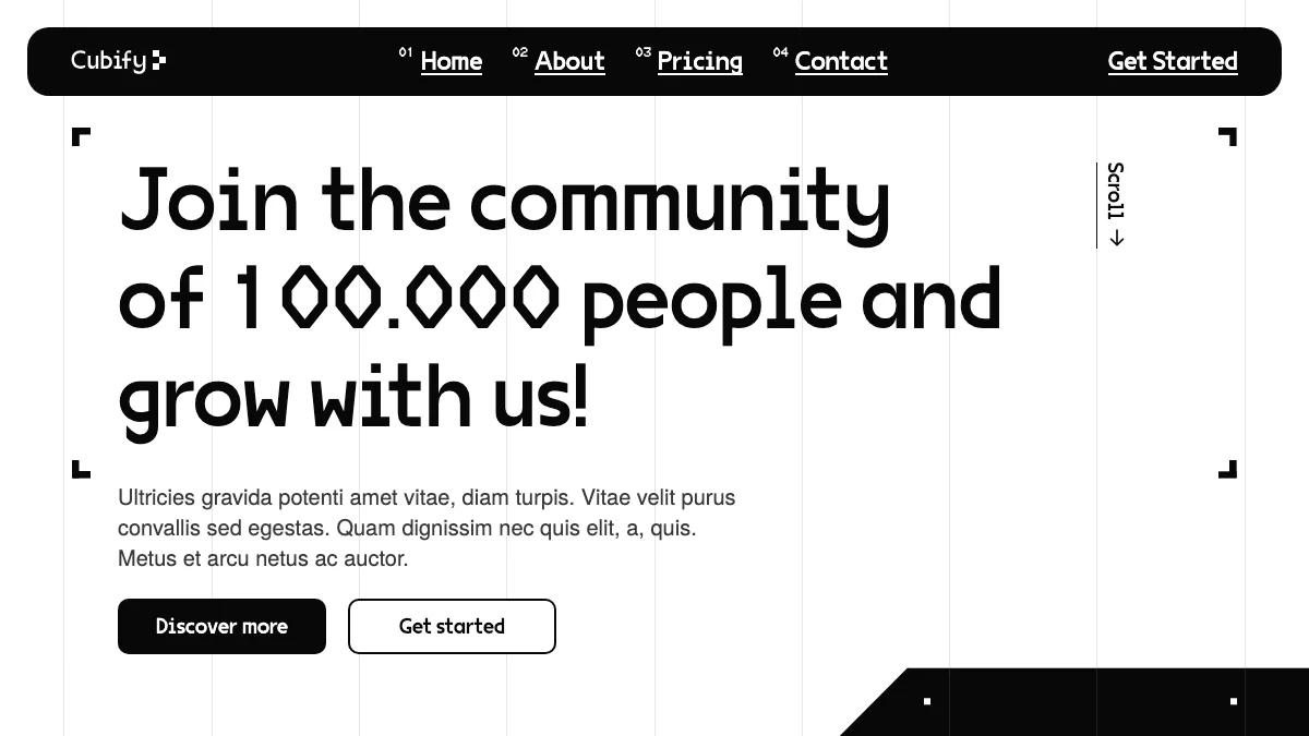 Screenshot of the Cubify theme homepage