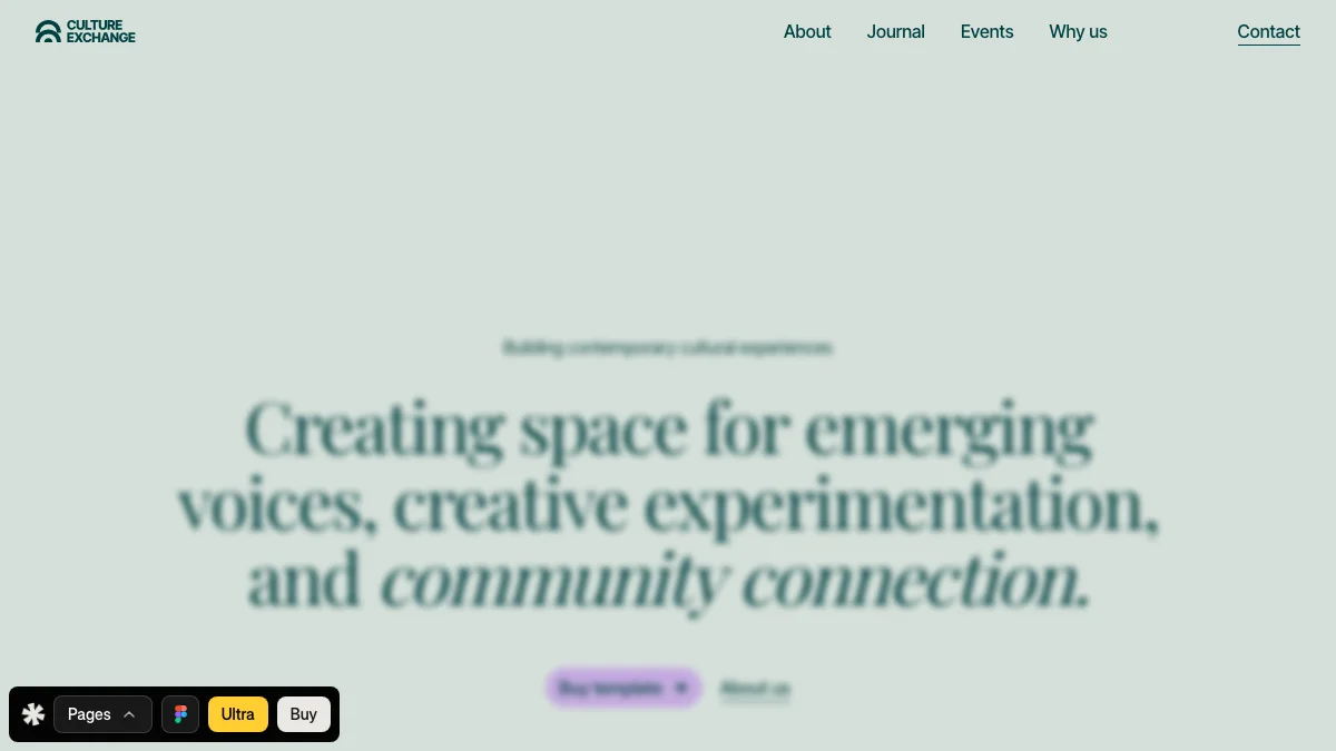 Screenshot of the Culture Exchange theme homepage