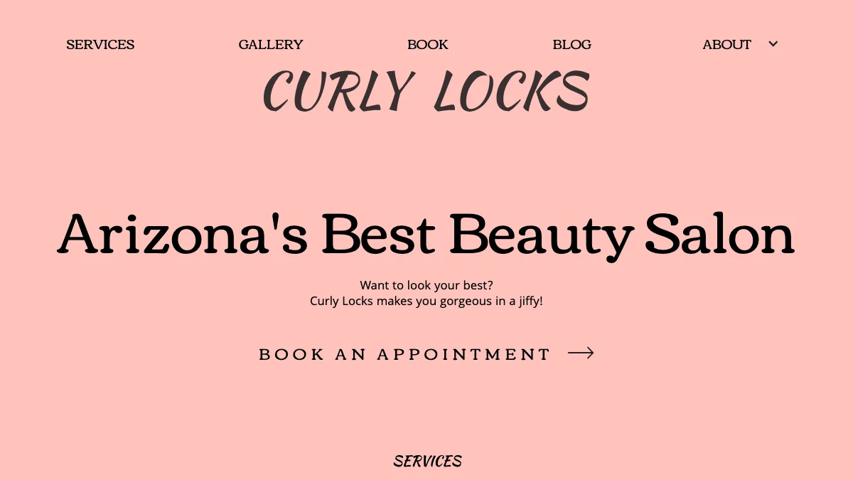 Screenshot of the Curly Locks theme homepage