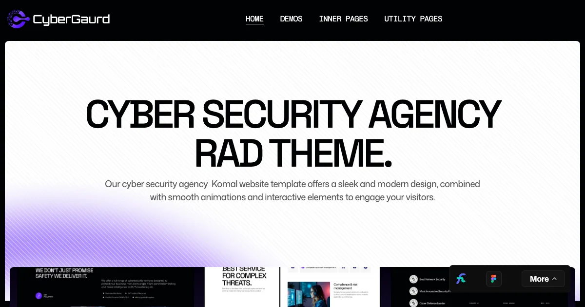 Screenshot of the CyberGuard theme homepage