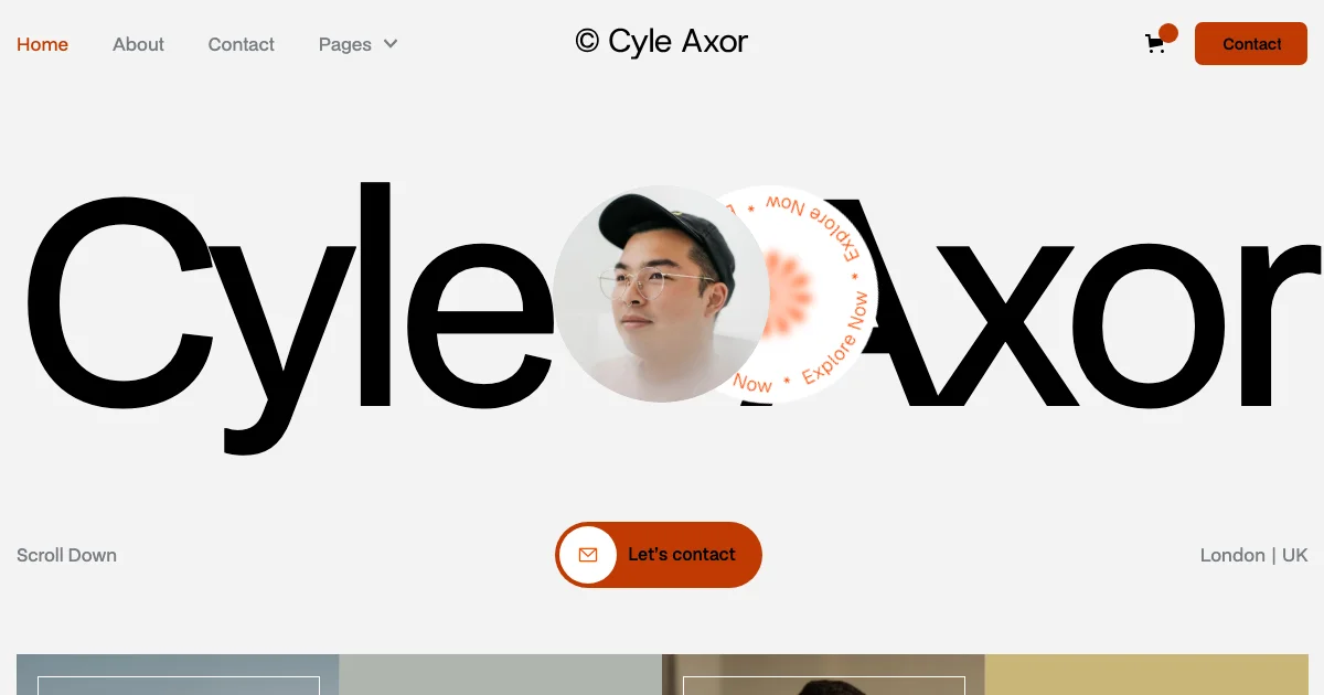 Screenshot of the Cyle Axor theme homepage