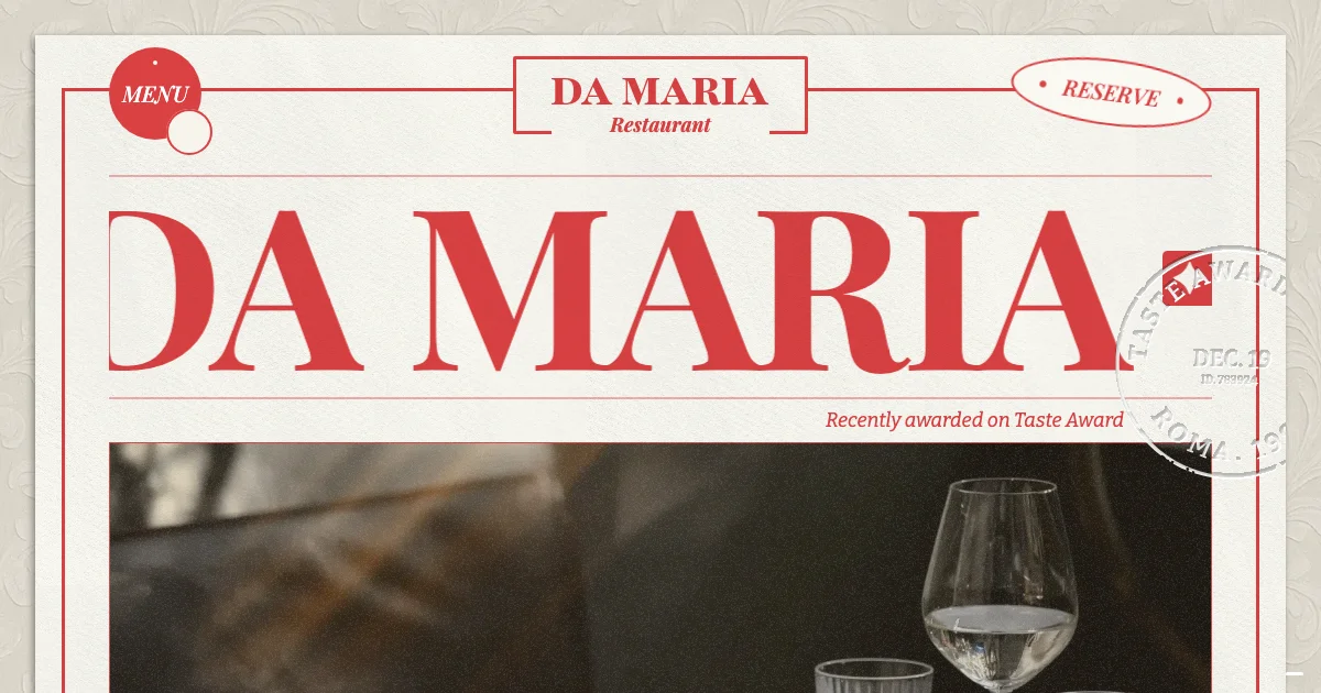 Screenshot of the Da Maria theme homepage