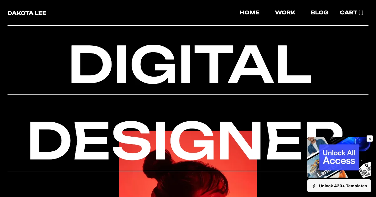 Screenshot of the Dakota Lee theme homepage