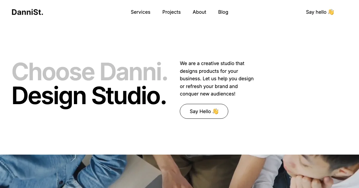 Screenshot of the Danni theme homepage