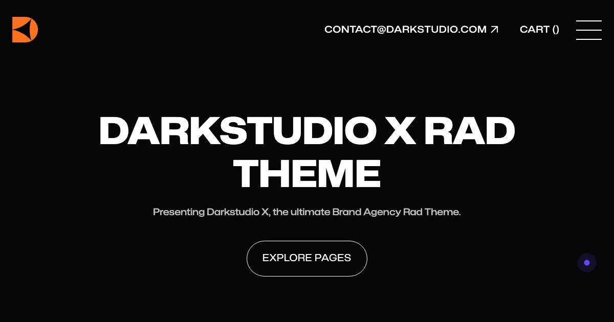 Screenshot of the Darkstudio X theme homepage