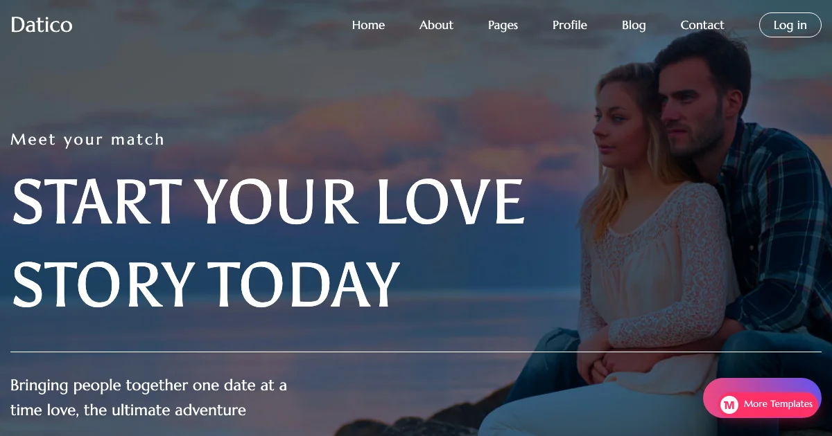 Screenshot of the Datico theme homepage