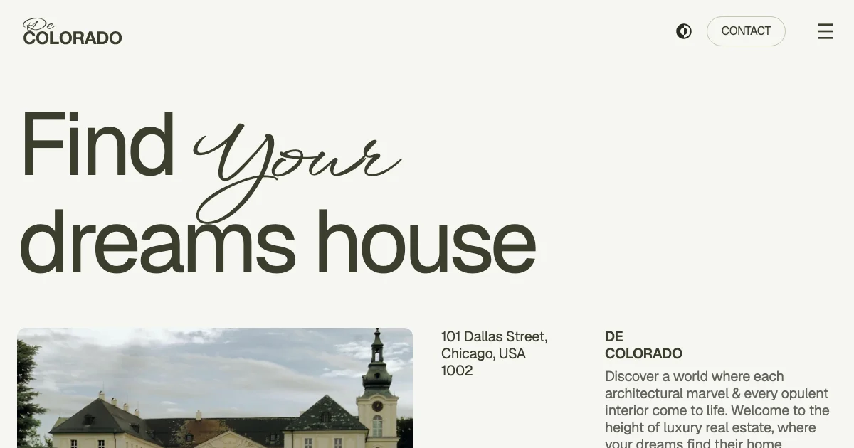 Screenshot of the DeColardo theme homepage