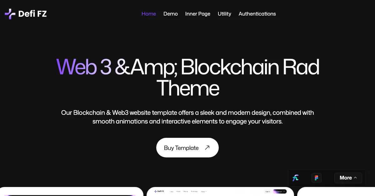 Screenshot of the Defi FZ theme homepage