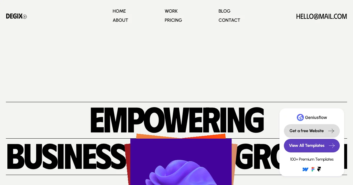 Screenshot of the Degix theme homepage