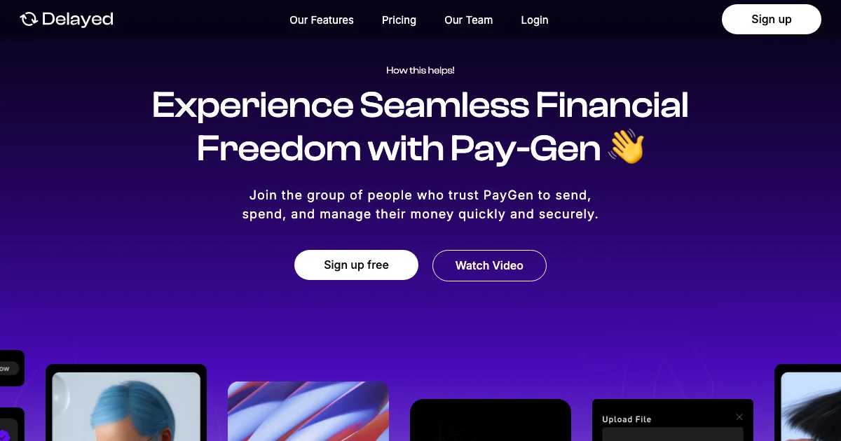 Screenshot of the Delayed theme homepage