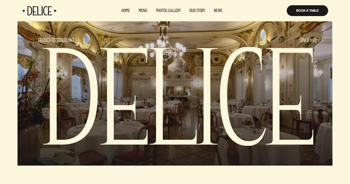 Screenshot of the Delice theme homepage