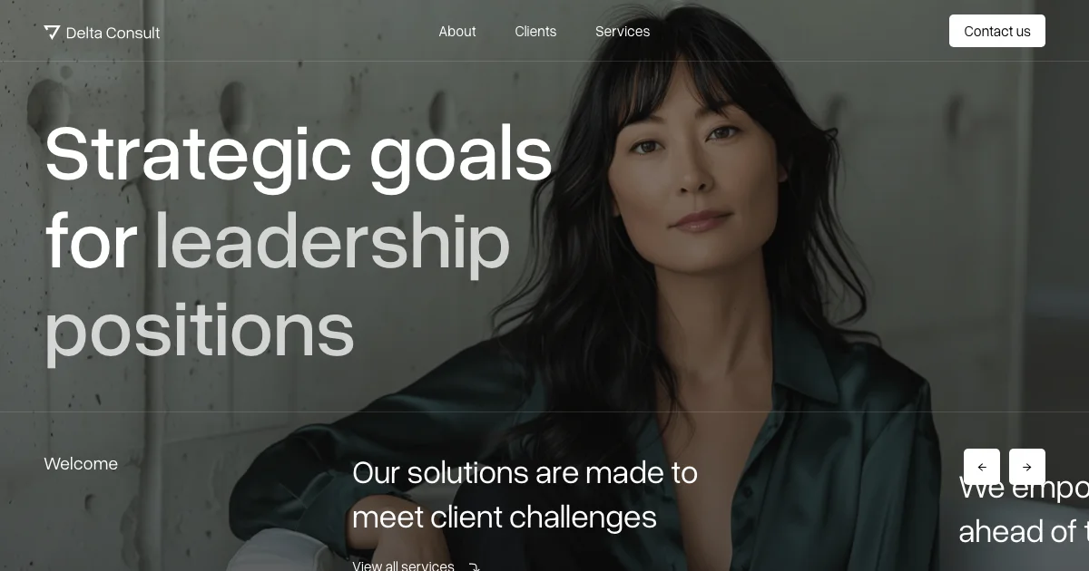 Screenshot of the Delta Studio theme homepage