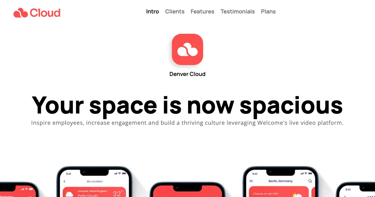 Screenshot of the Denver theme homepage