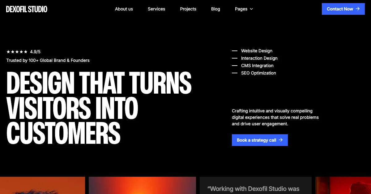 Screenshot of the Dexofil theme homepage