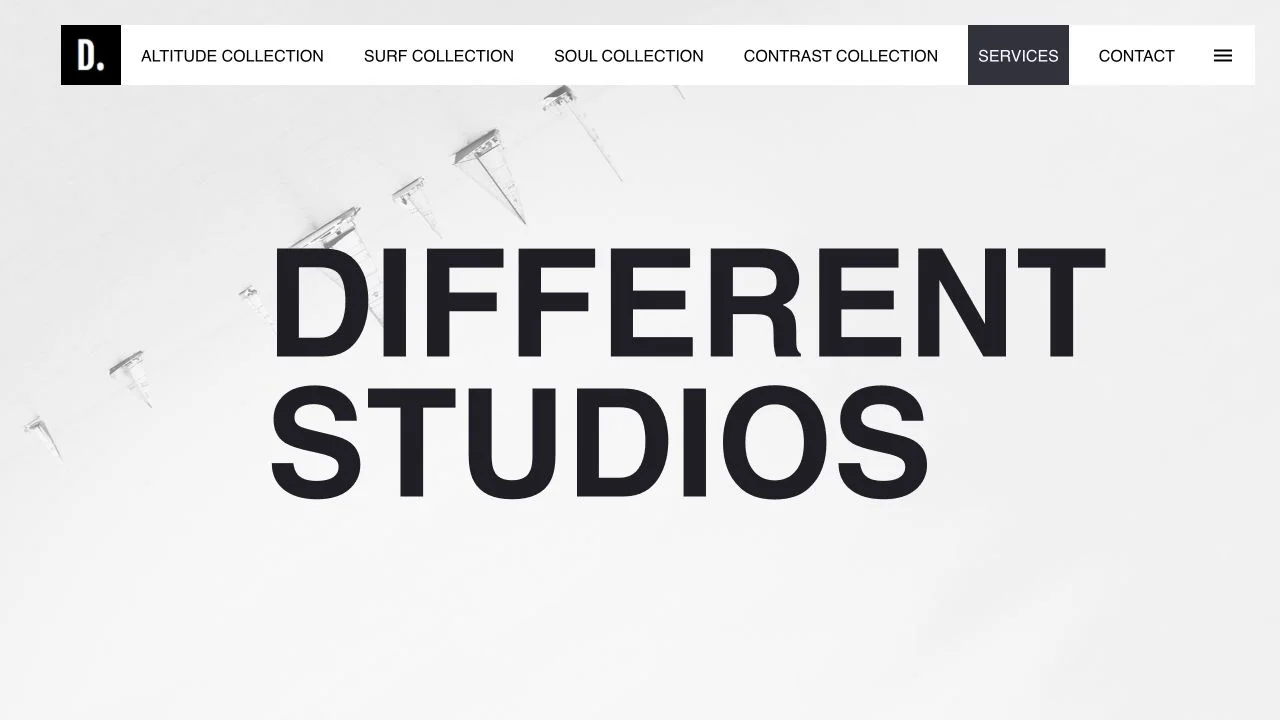 Screenshot of the Different Studios theme homepage