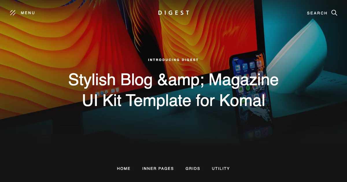 Screenshot of the Digest theme homepage