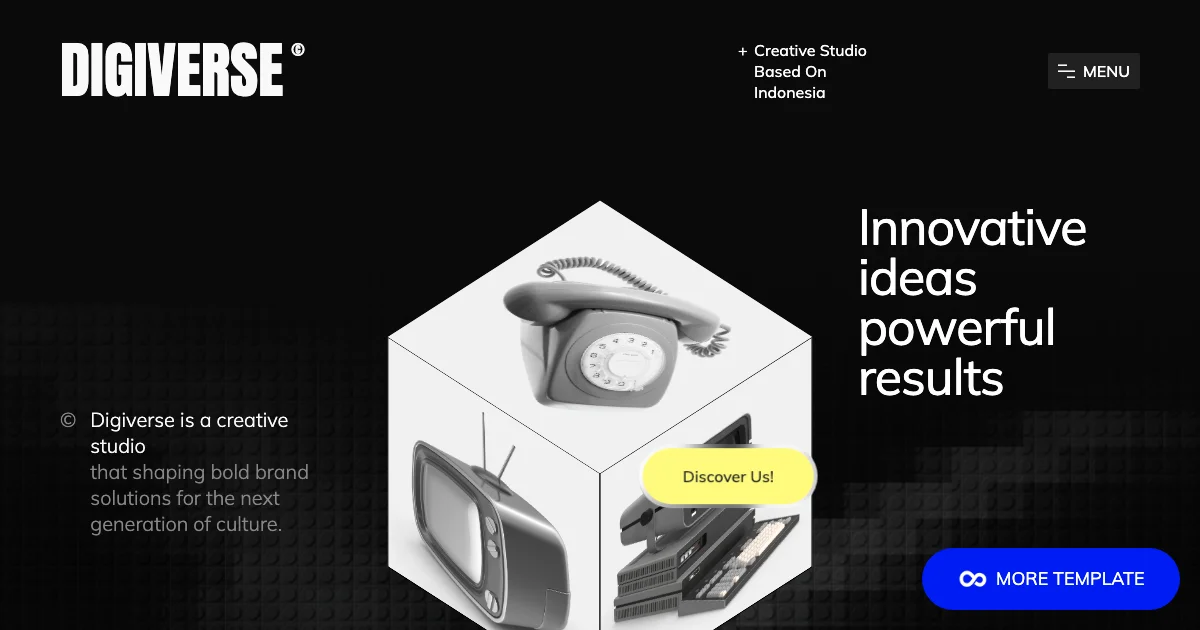 Screenshot of the Digiverse theme homepage