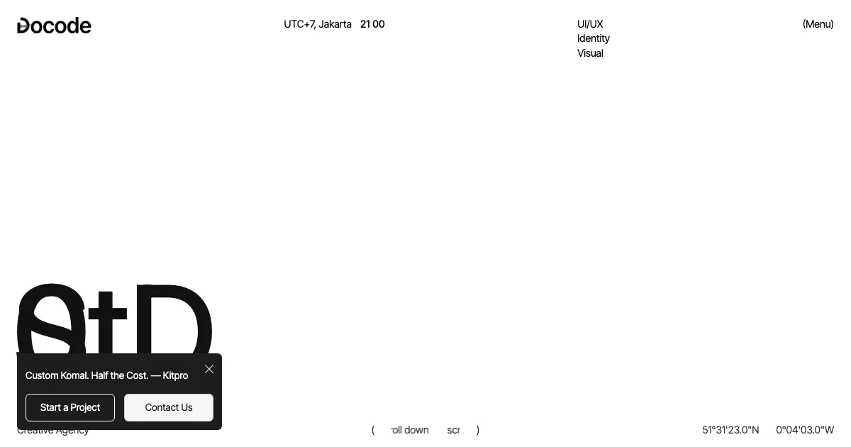 Screenshot of the Docode theme homepage