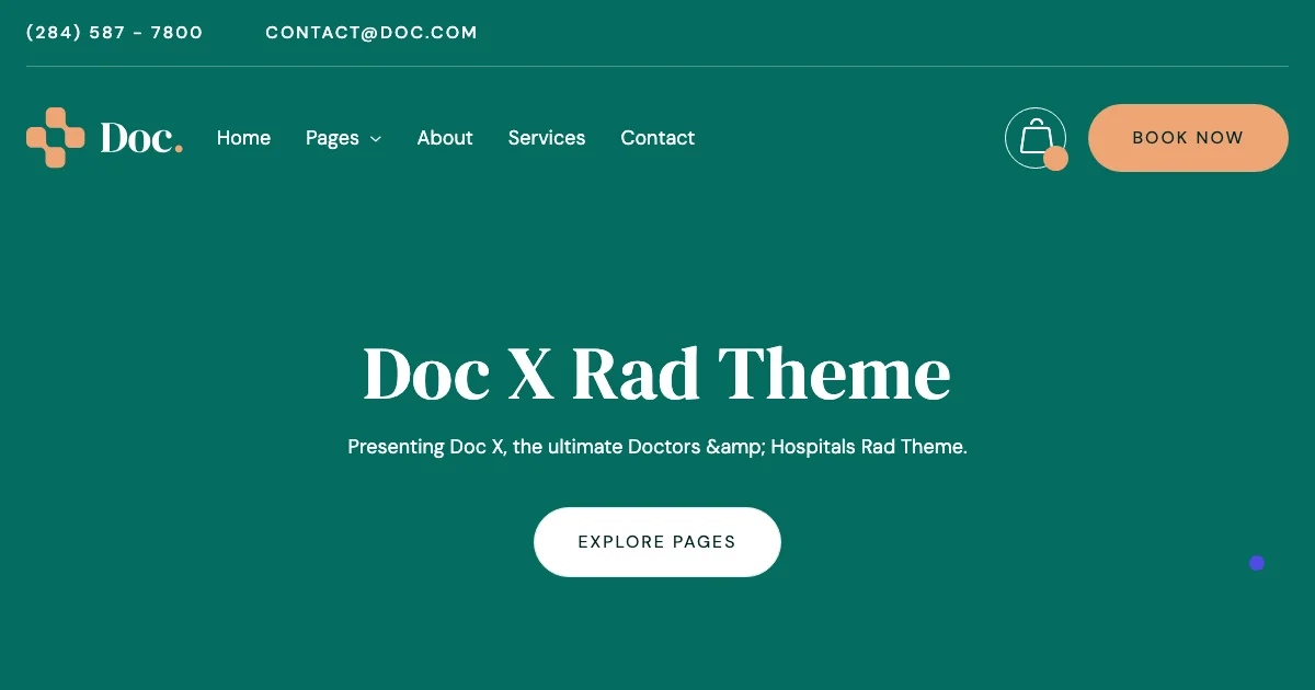 Screenshot of the Doctor theme homepage