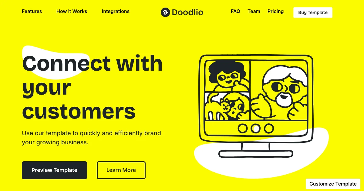 Screenshot of the Doodlio theme homepage