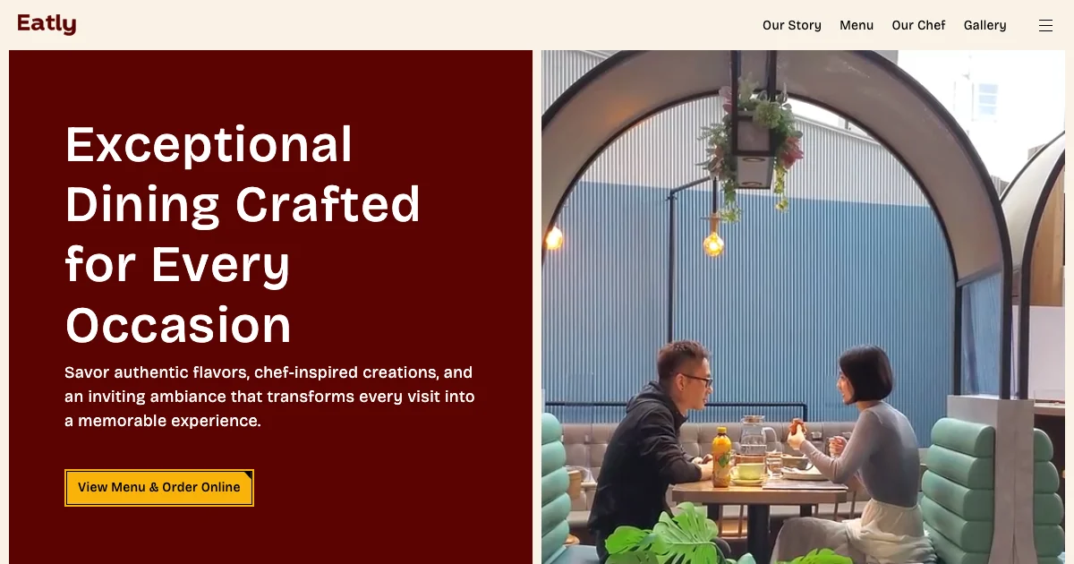 Screenshot of the Eatly X theme homepage