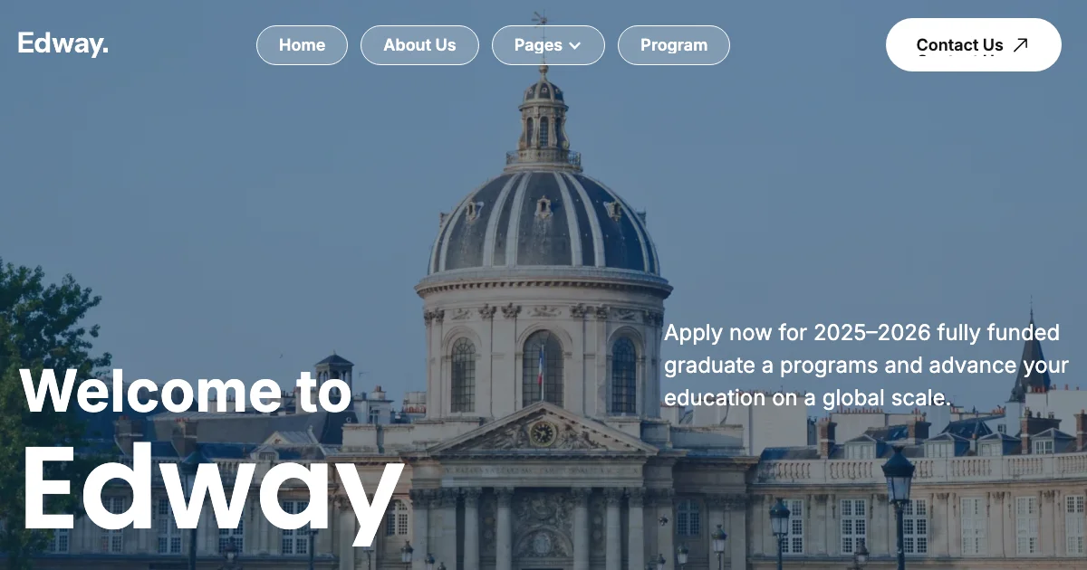 Screenshot of the Edway theme homepage