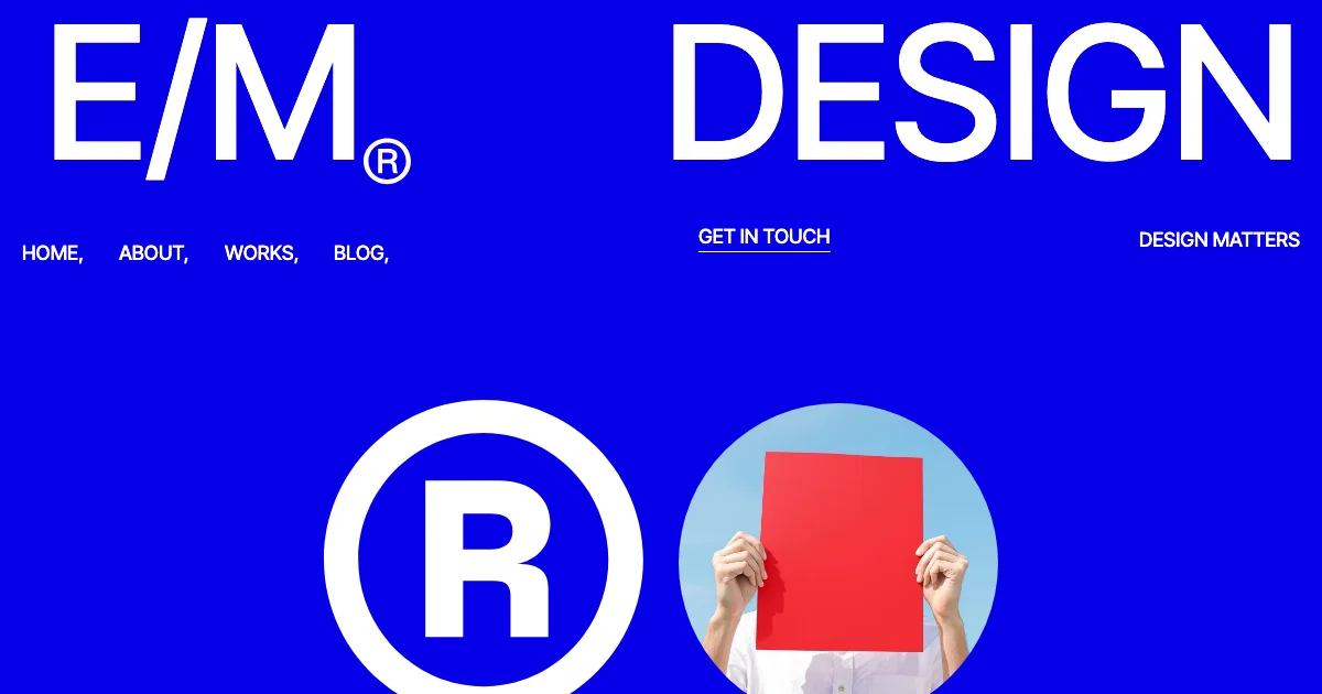 Screenshot of the Em Studio theme homepage