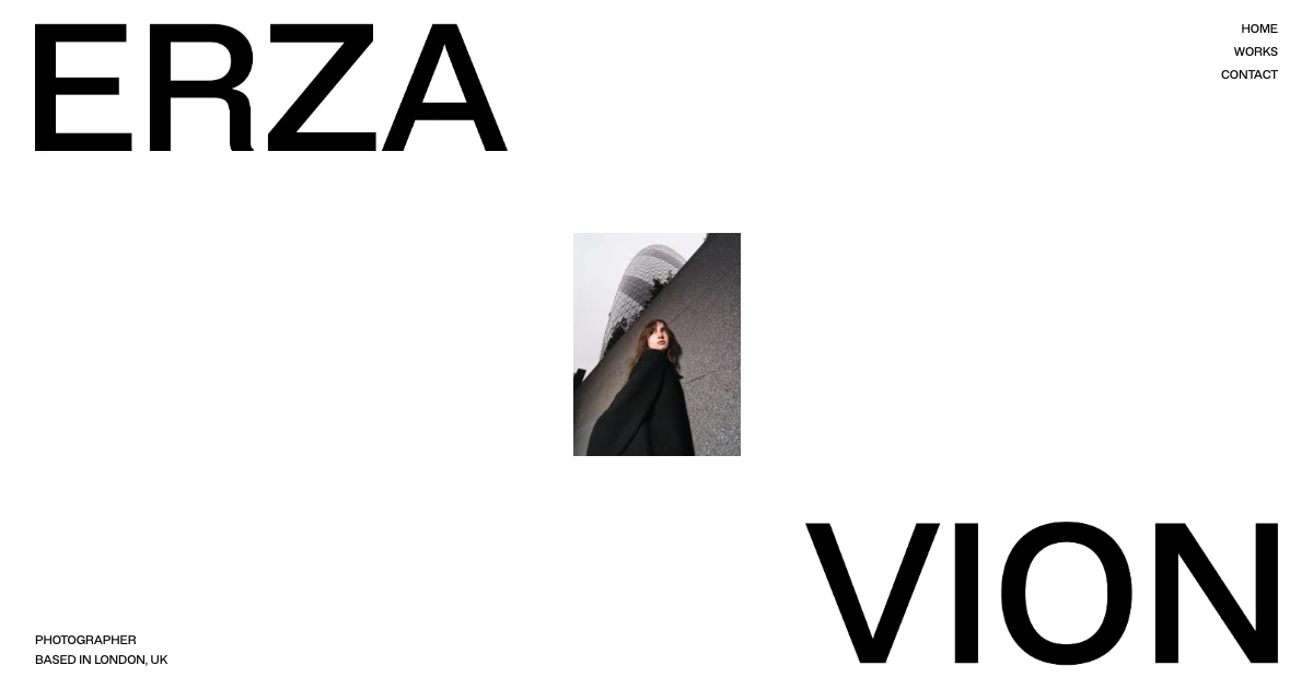 Screenshot of the Erza Vion theme homepage
