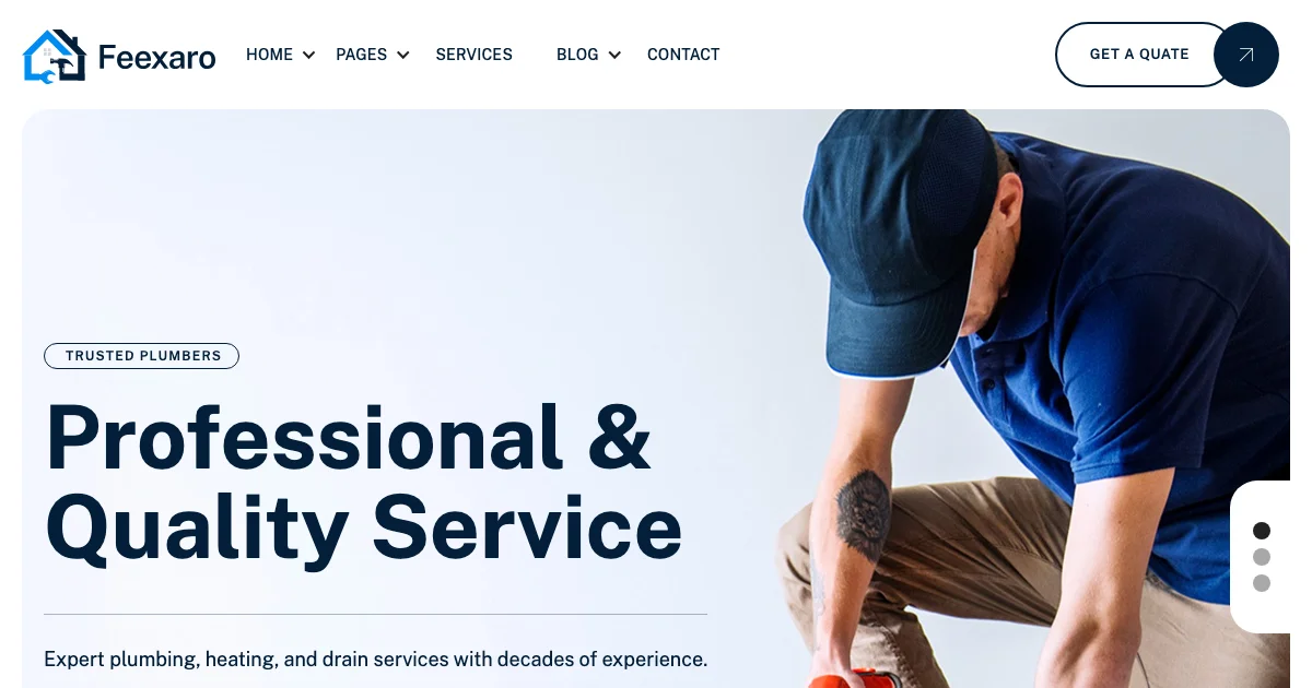 Screenshot of the Feexaro theme homepage