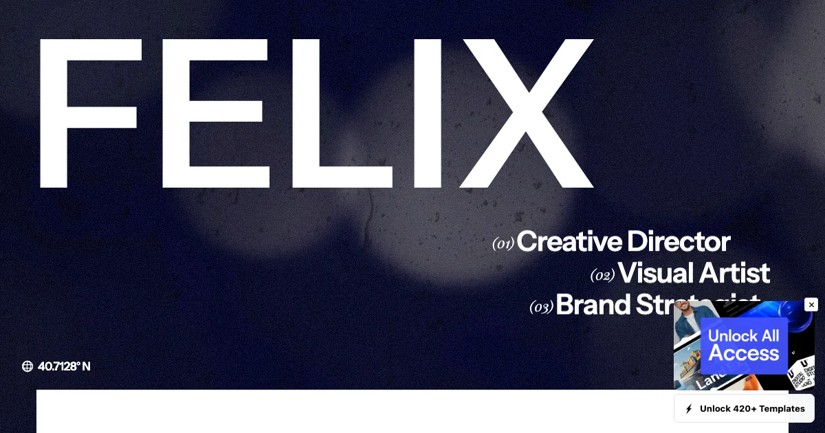 Screenshot of the Felix Vaughn theme homepage