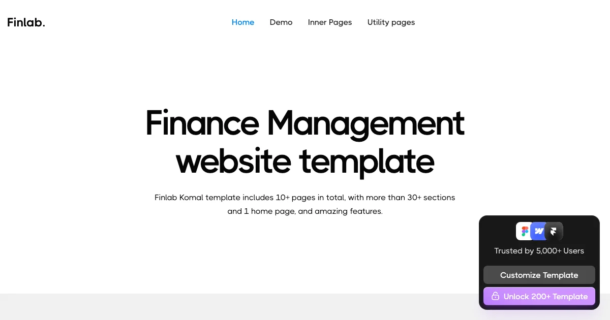 Screenshot of the Finlab theme homepage
