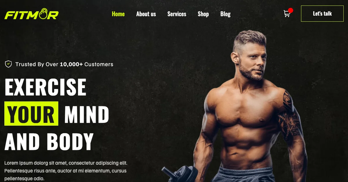 Screenshot of the Fitmor theme homepage