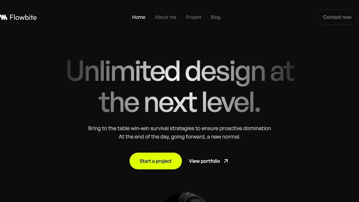 Screenshot of the Flowbite theme homepage