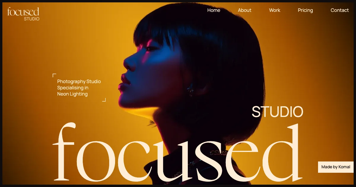 Screenshot of the Focused theme homepage