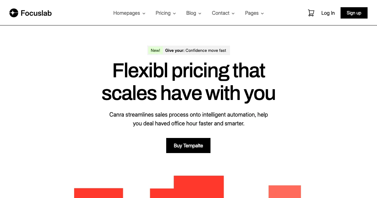 Screenshot of the Focuslab theme homepage