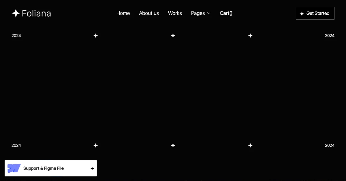 Screenshot of the Foliana theme homepage