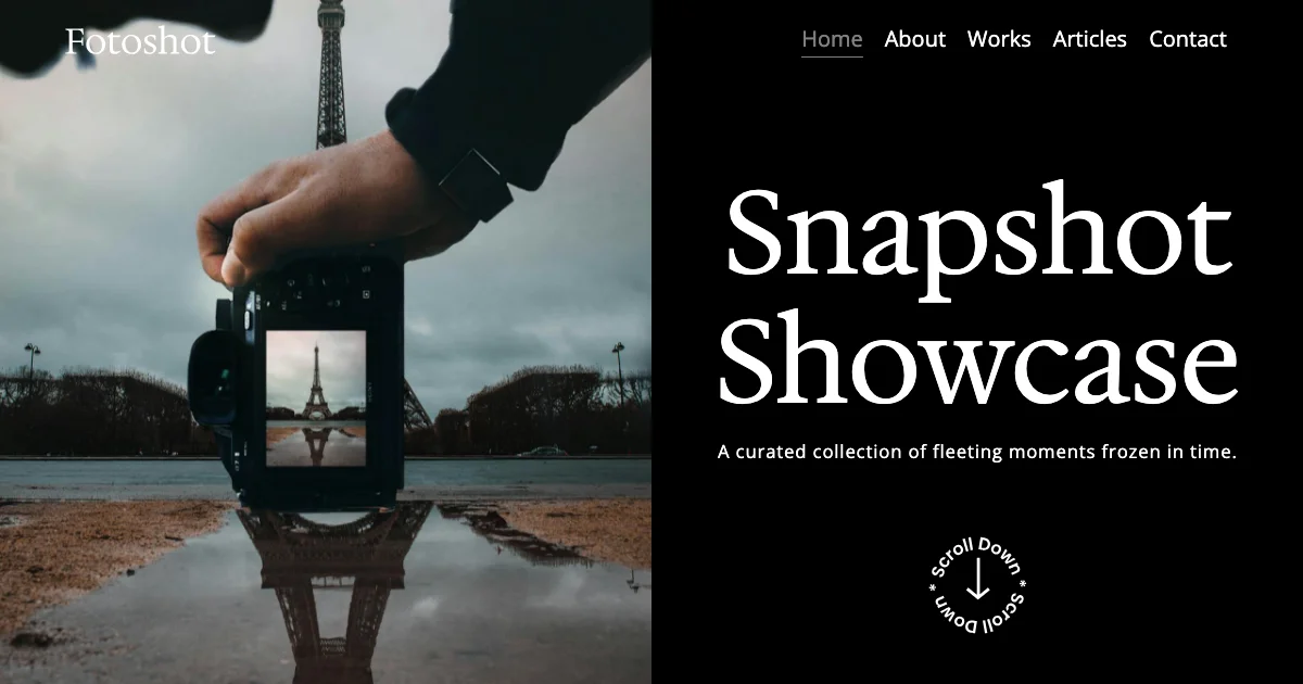 Screenshot of the Fotoshot theme homepage