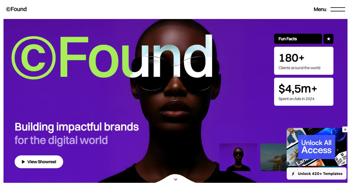 Screenshot of the Foundy theme homepage