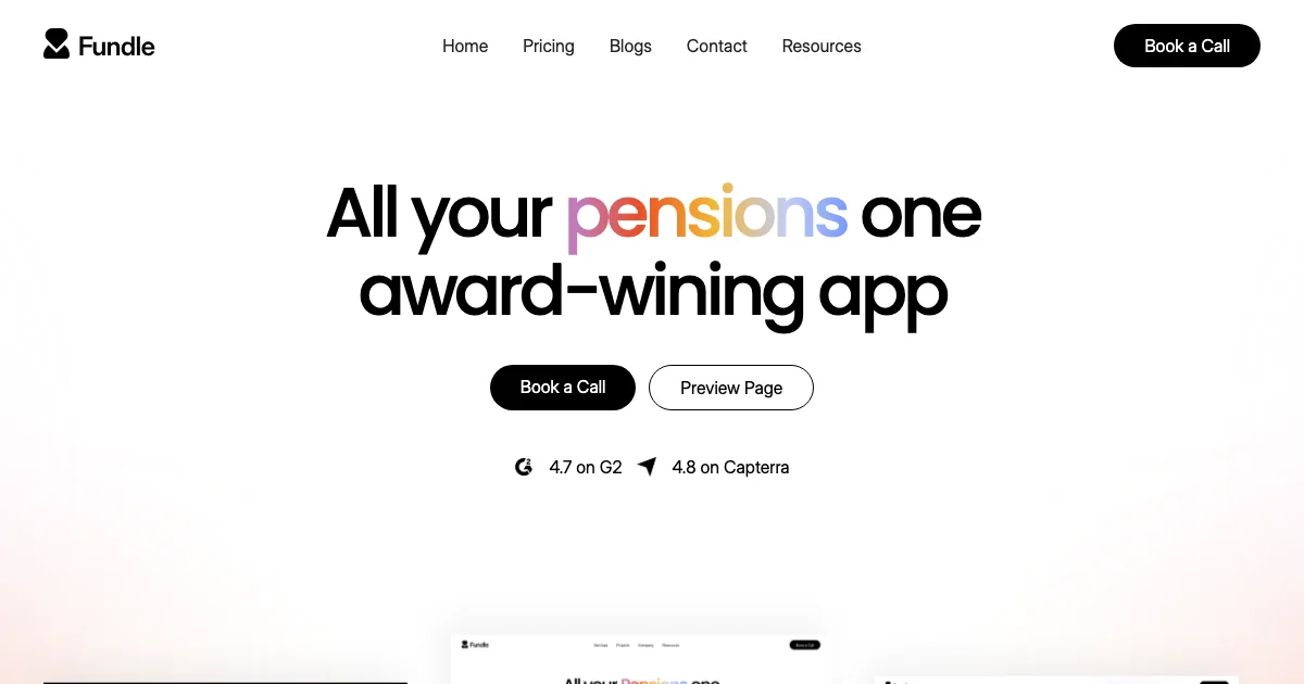 Screenshot of the Fundle theme homepage